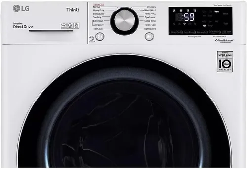 Vista 5 de Lavadora de carga frontal inteligente apilable compacta de 24 pulgadas de ancho, 2.4 pies cúbicos, en blanco con vapor y sensor de tela