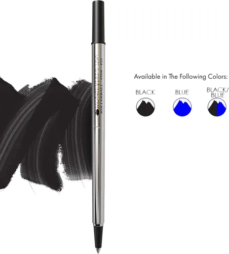 Vista 2 de Monteverde USA - Recambios de punta redonda para bolígrafos Parker Rollerball, punta fina, color negro, paquete de 2, tecnología de escritura suave