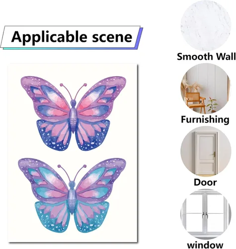 Vista 4 de CRASPIRE 16 hojas de calcomanías de pared con diseño de mariposa, adhesivos para ventana, removibles y coloridos, para decoración de pared, despegar