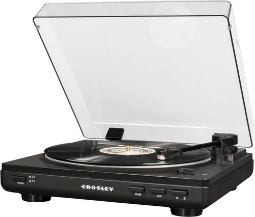 Vista 9 de Crosley KT400A-BK - Tocadiscos Bluetooth de 2 velocidades totalmente automático con altavoces estéreo S100A, color negro