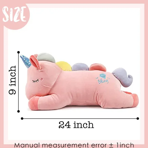 Vista 3 de ARELUX Lindo animal de peluche grande de 24 pulgadas: suave animal de peluche gigante para abrazar, decoración de habitación de unicornio grande