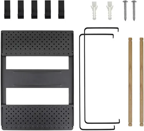 Vista 8 de Jolitac Estante magnético para especias para refrigerador, organizador de ahorro de espacio, estante negro en el refrigerador, soporte para toallas