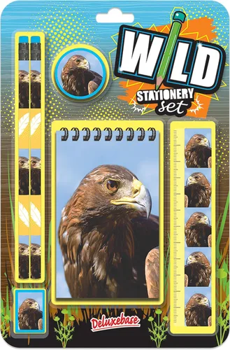 Vista 22 de Deluxebase Wild Stationery Set - Mariposa de animales de papelería con 2 lápices, borrador, sacapuntas, regla y lindo cuaderno. Suministros