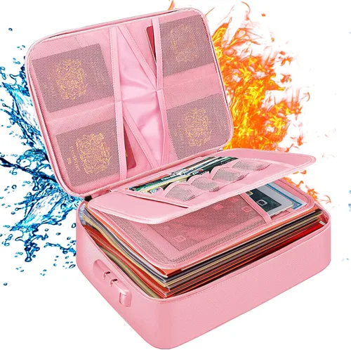 Vista 17 de DocSafe - Bolsa de documentos con cerradura, funda de almacenamiento de archivos de 3 capas ignífuga con cierre resistente al agua, bolsa