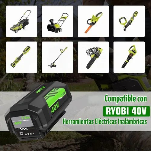 Vista 5 de Reemplazo de 7.5Ah 40 voltios para batería Ryobi 40V 7500mAh OP40601