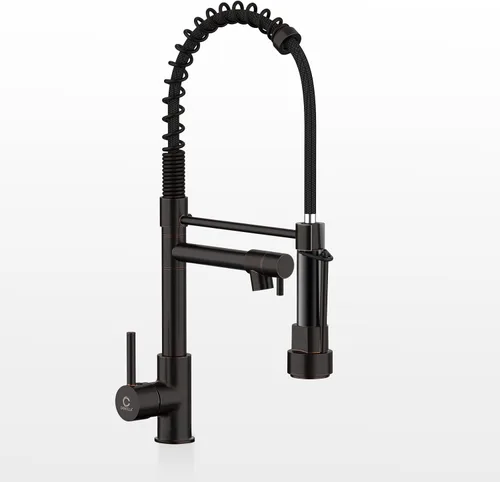 Vista 13 de Grifo de cocina con dispensador de jabón, grifos de fregadero de cocina de resorte de una sola manija con rociador desplegable y placa de cubierta