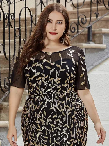 Vista 5 de Ever-Pretty 7707PZ - Vestido largo bordado con corte sirena para mujer maxi vestido elegante de fiesta tallas grandes