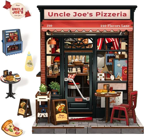 Vista 12 de Kit de Rincón de Libro - Kit de Casa de Muñecas en Miniatura DIY Scene para Adultos, Rompecabezas 3D de Estantería 255 Piezas, Modelo de Casa