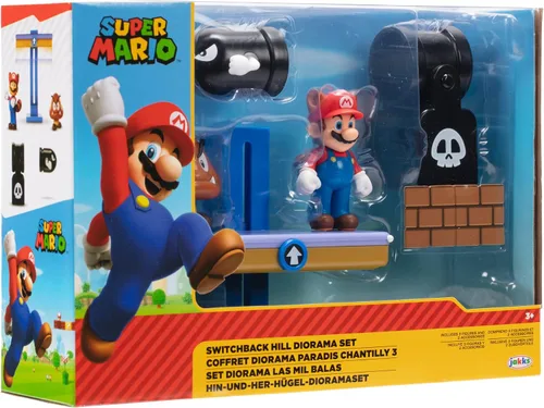 Vista 8 de Super Mario Nintendo Switchback Hill - Juego de diorama de 2.5 pulgadas, color negro