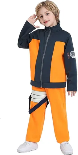Vista 3 de Kid Halloween Dress Up Anime Cosplay Costume Zipper Up Jackets Pants Full Outfit Set
