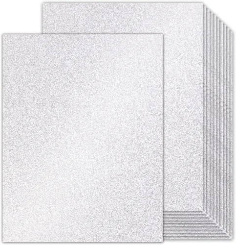 Vista 12 de Goefun - Cartulina negra con purpurina de doble cara de 8.5 x 11 pulgadas, 24 hojas de 9.88 oz/m²/100 libras, papel de cartulina negra