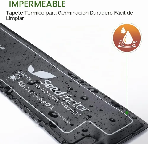 Vista 5 de Tapete térmico de plántulas con certificación MET, temperatura ajustable, impermeable, duradera, estación de germinación, almohadilla térmica