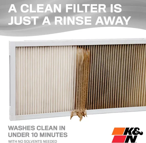 Vista 3 de K&N Filtro de aire para horno HVAC de 20 x 30 x 1, dura toda la vida, lavable, Merv 8, el último filtro HVAC que comprarás, respira de forma segura