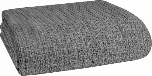Vista 11 de Manta para cama 100% algodón, transpirable, tamaño individual, cobija térmica de algodón, perfecta para cubrir cualquier cama en cualquier