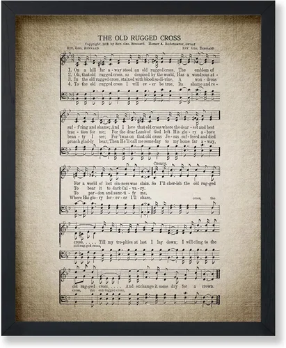 Vista 28 de Poster Master Póster de partitura de música vintage, impresión de himno retro, regalo para músico, amigo, "How Great Thou Art, himno, verso