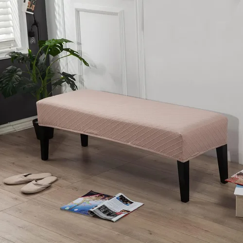 Vista 22 de Fundas de banco rectangulares, funda extraíble para silla de comedor, ajuste suave, universal, elásticas, antipolvo, lavable, protector de asiento