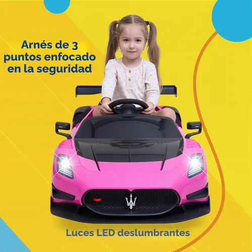 Vista 3 de Kidzone Maserati GT2 - Auto de paseo con licencia para niños de 3 a 6 años Negro