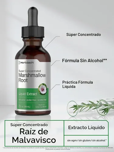 Vista 3 de Horbäach Tintura de extracto de raíz de malvavisco 2 fl oz