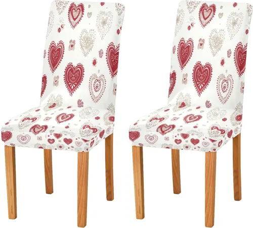 Vista 15 de Kcldeci Juego de 4 fundas de elastano para sillas de comedor navideñas, fundas elásticas para sillas de jengibre navideñas, fundas de asiento