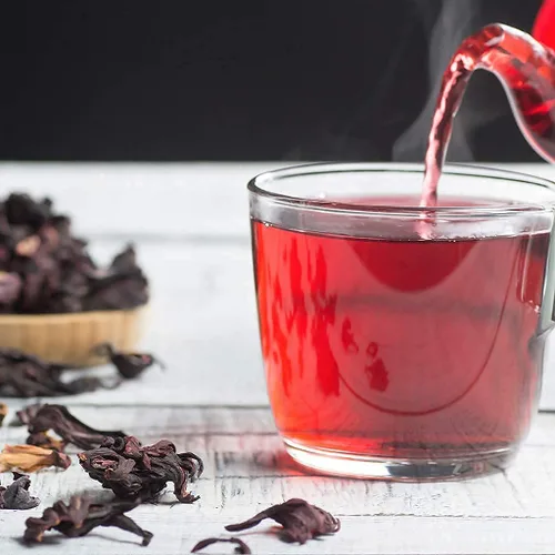 Vista 5 de Flores de hibisco enteras de 4 oz para el té, Flor de Jamaica Ideal para agua fresca, mezclas de té, jarabes y recetas culinarias.