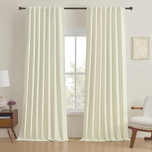 Vista 22 de Cortinas opacas de 54 pulgadas de largo para dormitorio, sala de estar, cortinas beige con aislamiento térmico, oscurecimiento de la habitación