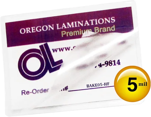 Vista 2 de Oregon Lamination Bolsas de laminación activadas por calor de 5 mil, 4-3/4 x 6 pulgadas [paquete de 50] 4.764 in x 5.984 in x 125 micras de grosor