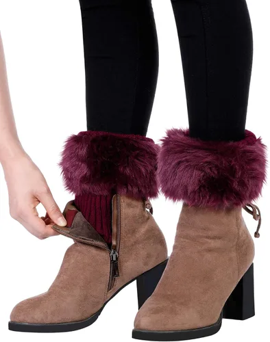 Vista 5 de Pangda 4 pares de calcetines de invierno de punto para botas de piel sintética, 4