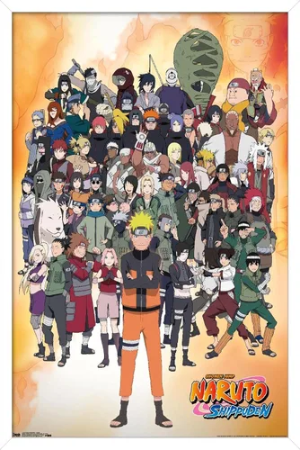 Vista 13 de Trends International Naruto Shippuden - Póster de pared grupal, 14.725 x 22.375 pulgadas, versión con marco de madera tipo granero
