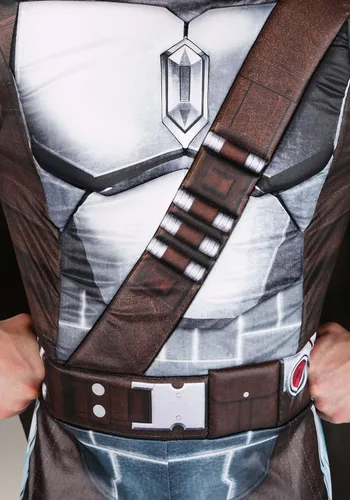 Vista 6 de STAR WARS Deluxe Adult Mandalorian Costume, Mens Halloween Costume - Officially Licensed