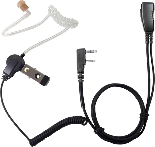 Vista 2 de PRYME® LMC-1AT-H7 Micrófono de solapa de vigilancia profesional con auriculares de tubo acútico transparente - para Hystera 1-Pin TC320 Series
