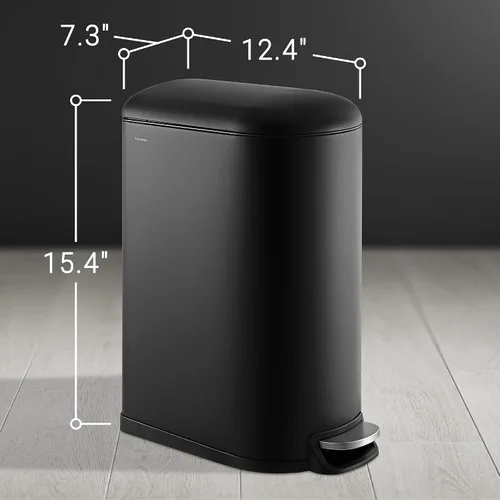 Vista 6 de happimess Roland Mini - Bote de basura de 2.6 galones de cierre suave Negro