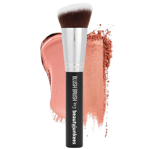 Vista 15 de Beauty Junkees Cepillo corrector para debajo de los ojos, pequeño, suave, esponjoso, cónico, sintético, sin crueldad, vegano, para polvo de fijación