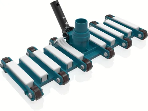 Vista 7 de POOLWHALE Cabezal de aspiradora de piscina flexible de 14" con ruedas, mango de control de dirección giratoria para piscinas enterradas y sobre