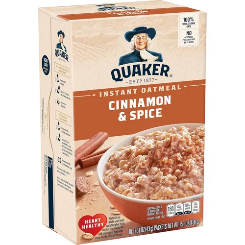 Vista 38 de Quaker Avena instantánea, proteína de azúcar morena de arce, 0.35 onzas de proteína, 12.6 onzas, paquete de 6