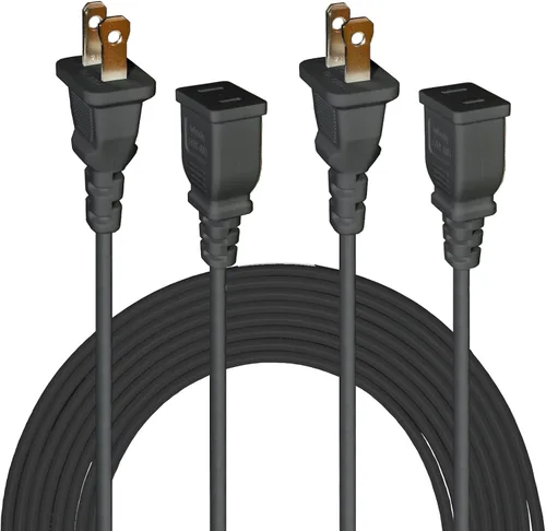 Vista 2 de Right Angel - Cable de extensión delgado negro de 4 pies 5A 125V