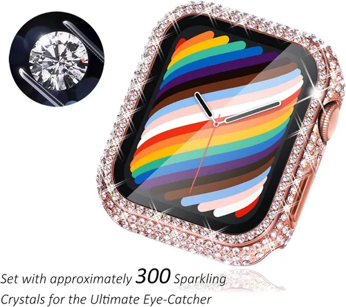 Vista 294 de Surace Bling - Carcasa con protector de pantalla para Apple Watch Series 3, 2, 1 de 1.496 pulgadas