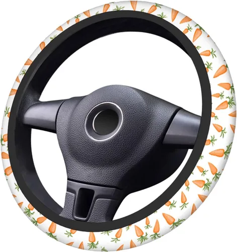 Vista 6 de Swono Funda para volante para hombres y mujeres, zanahorias de Pascua, naturaleza linda, universal, 15 pulgadas, antideslizante, sin olor