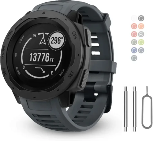 Vista 12 de Correas de Repuesto para Relojes Garmin Instinct, Correa de Silicona Suave Compatible con Garmin Instinct 2/Solar/Tactical Verde militar