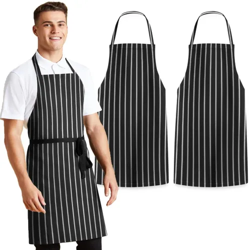 Vista 11 de Avalon Kitchen Aprons for Men - 100% Polyester Chef Apron Women with Extra Long Ties - Cooking Aprons for Women & Mens Apron
