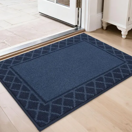 Vista 15 de BEQHAUSE Tapete para puerta atrapador de suciedad, antideslizante, absorbente, de bienvenida, de bajo perfil, lavable, para patas fangosas, entrada
