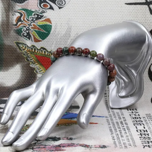 Vista 7 de Amandastone Pulsera elástica de cuentas redondas de 0.315 in con piedras preciosas naturales de 7 pulgadas