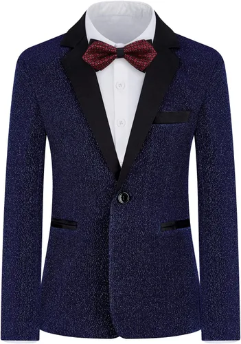 Vista 2 de Boys Suit Slim Fit Tuxedo Suit for Kids 3 Piece Blazer Jackets Suit for Boy Ring Bearer Outfit