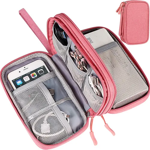 Vista 8 de Bolsa organizadora de accesorios de electrónica, portátil Tech Gear Accesorios para teléfono Bolsa de viaje de almacenamiento para cargador Cables