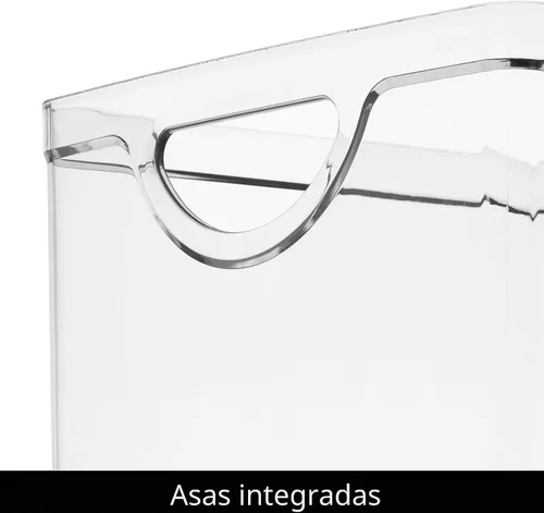 Vista 5 de iDesign Contenedor de Almacenamiento Apilable de Plástico Transparente Extra Largo, Organizador para Armario de Cocina o Despensa Organizador
