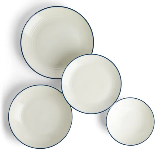 Vista 2 de Royal Doulton Exclusivamente para Gordon Ramsay Maze Denim Line Juego de vajilla de 16 piezas