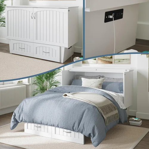 Vista 22 de Atlantic Furniture Nantucket Murphy - Cómoda de cama con estación de carga y colchón, individual, expreso, modelo: AC592141 Espresso