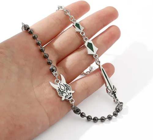 Vista 2 de rongji jewelry Genshin Vision Gargantilla Hot Ins - Gargantilla de cadena de acero de titanio, estilo punk hip hop, baile callejero, para hombres