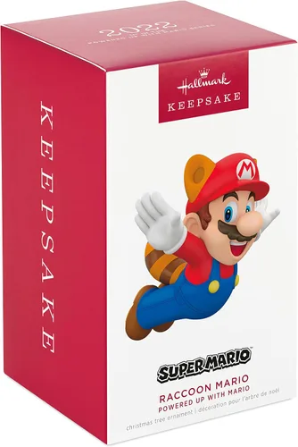 Vista 3 de Hallmark Keepsake Adorno navideño 2022, Nintendo Super Mario alimentado con Mario Raccoon