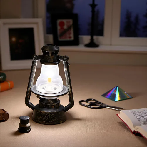 Vista 3 de Lámparas en miniatura para casa de muñecas, casa de muñecas, linterna de aceite retro, accesorios para casa de muñecas, adornos de escena
