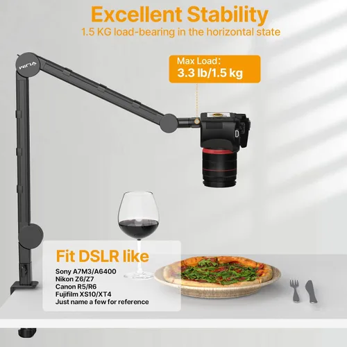 Vista 4 de PICTRON VIJIM LS25 Soporte de Escritorio para Cámara, Soporte Flexible para Cámara Web con Brazo Articulado, Abrazadera de Mesa Adecuada